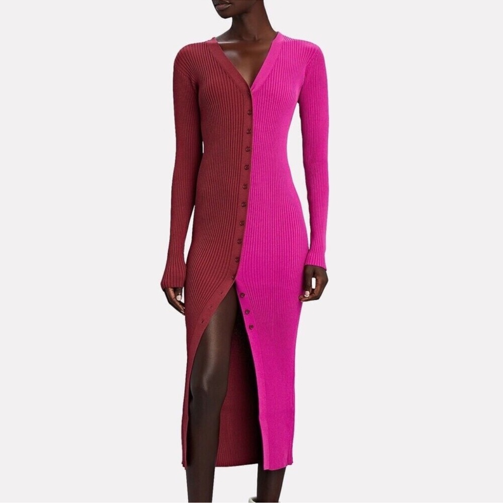 Staud Shoko Colorblocked Midi-Dress size XS